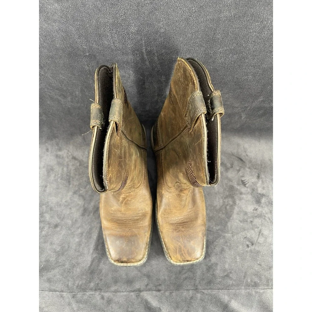 Ariat Youth WorkHog Pull On Western Work Boots Brown Leather US 3 EUR 34